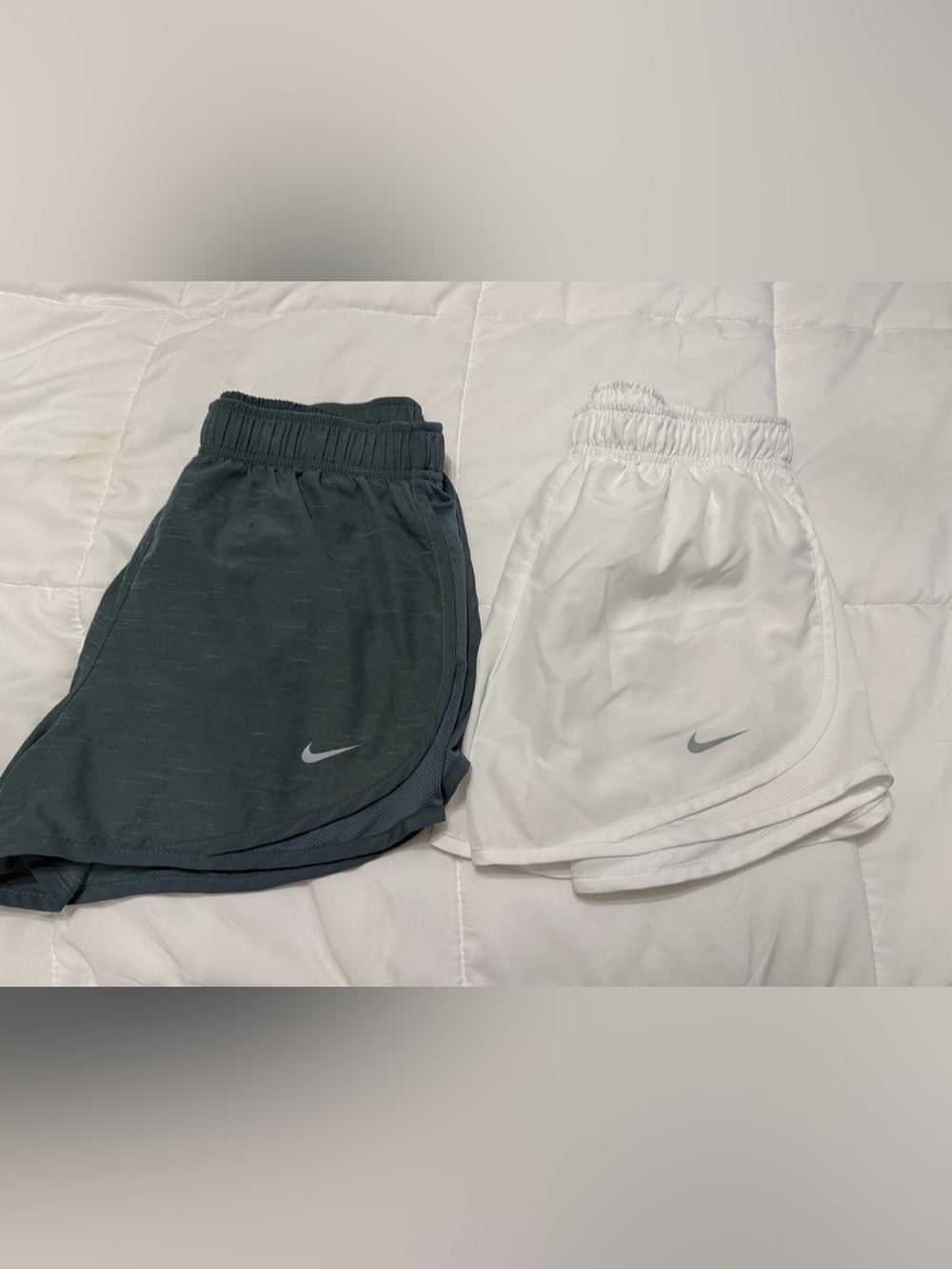 Nike 2-pair bundle White &Green Women's Athletic Shorts Size Small